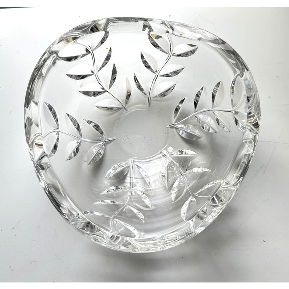 Vintage Tiffany & Co. Cut Glass Crystal Bowl - Josef Riedel Floral Vine & Leaf - Picture 2 of 9